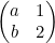 \begin{pmatrix}a & 1\\b & 2 \end{pmatrix}