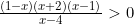 \frac{(1-x)(x+2)(x-1)}{x-4}>0