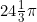 24\frac{1}{3}\pi