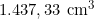 1.437,33 \text{ cm}^3
