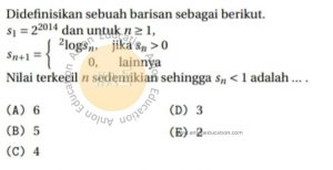 Barisan dan Deret Aritmatika Geometri atau Logaritma Simak UI Matematika Dasar 2014 Kode 2 Nomor 12 anloneducation.com