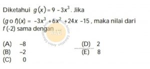 Fungsi Komposisi Fungsi Invers Simak UI Matematika Dasar 2009 Kode 931 Nomor 19