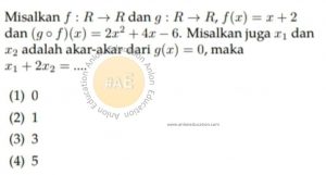 Fungsi Komposisi Fungsi Invers Simak UI Matematika Dasar 2012 Kode 221 Nomor 18 anloneducation.com