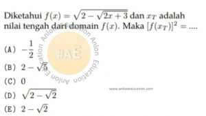 Fungsi Komposisi Fungsi Invers Simak UI Matematika Dasar 2012 Kode 222 Nomor 16 anloneducation.com