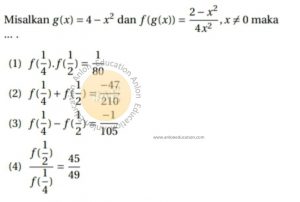 Fungsi Komposisi Fungsi Invers Simak UI Matematika Dasar 2015 Kode 1 Nomor 16 anloneducation.com