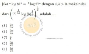 Logaritma atau Eksponen Simak UI Matematika Dasar 2010 Kode 208 Nomor 10 anloneducation.com
