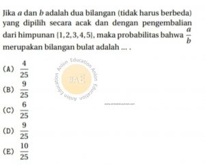 Peluang Simak UI Matematika Dasar 2015 Kode 1 Nomor 4 anloneducation.com