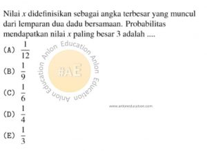 Peluang Simak UI Matematika Dasar 2016 Kode 1 Nomor 9 anloneducation.com