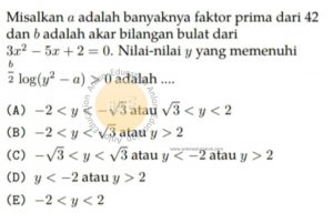 Pertidaksamaan atau Logaritma Simak UI Matematika Dasar 2013 Kode 331 Nomor 14 anloneducation.com
