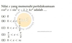 Pertidaksamaan atau Trigonometri Simak UI Matematika Dasar 2013 Kode 334 Nomor 14 anloneducation.com