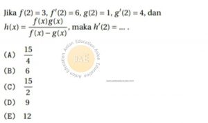 Turunan Simak UI Matematika Dasar 2014 Kode 1 Nomor 1 anloneducation.com