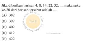 Barisan dan Deret Aritmatika Geometri Simak UI Matematika Dasar 2017 Kode 1 Nomor 7 anloneducation.com_marked