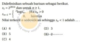 Barisan dan Deret Aritmatika Geometri atau Logaritma Simak UI Matematika Dasar 2014 Kode 2 Nomor 12 anloneducation.com_marked