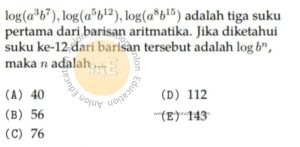Barisan dan Deret Aritmatika Geometri atau logaritma Simak UI Matematika Dasar 2011 Kode 214 Nomor 12 anloneducation.com_marked