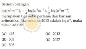 Barisan dan Deret Aritmatika atau Geometri atau Logaritma Simak UI Matematika IPA 2013 Kode 134 Nomor 5 anloneducation.com_marked
