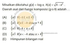 Fungsi Komposisi Fungsi Invers Simak UI Matematika IPA 2009 Kode 924 Nomor 9 anloneducation.com_marked