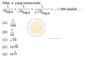 Logaritma atau Barisan dan Deret Aritmatika Geometri Simak UI Matematika Dasar 2014 Kode 2 Nomor 2 anloneducation.com_marked