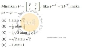 Matriks Simak UI Matematika Dasar 2010 Kode 209 Nomor 11 anloneducation.com_marked