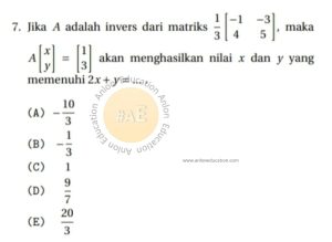 Matriks Simak UI Matematika Dasar 2014 Kode 1 Nomor 7 anloneducation.com_marked