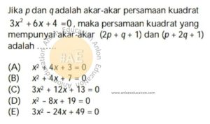 Persamaan Kuadrat Simak UI Matematika Dasar 2009 Kode 931 Nomor 7_marked