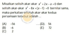 Persamaan Kuadrat Simak UI Matematika Dasar 2009 Kode 951 Nomor 6_marked