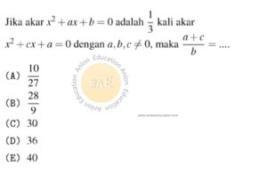 Persamaan Kuadrat Simak UI Matematika Dasar 2016 Kode 1 Nomor 3 anloneducation.com_marked