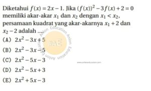 Persamaan Kuadrat Simak UI Matematika Dasar 2019 Kode 1 Nomor 3 anloneducation.com_marked
