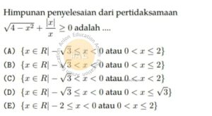Pertidaksamaan Simak UI Matematika IPA 2013 Kode 131 Nomor 4 anloneducation.com_marked