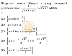 Pertidaksamaan Simak UI Matematika IPA 2014 Kode 2 Nomor 3 anloneducation.com_marked