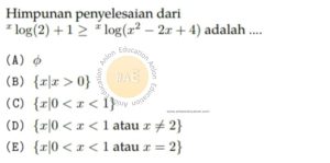 Pertidaksamaan atau Logaritma Simak UI Matematika IPA 2010 Kode 505 Nomor 4 anloneducation.com_marked