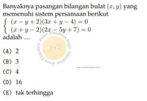Sistem Persamaan Linear SPL Simak UI Matematika Dasar 2013 Kode 332 Nomor 5 anloneducation.com_marked