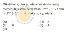 Sistem Persamaan Linear Simak UI Matematika Dasar 2009 Kode 951 Nomor 8_marked