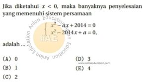 Sistem Persamaan Linear Simak UI Matematika Dasar 2014 Kode 1 Nomor 15 anloneducation.com_marked