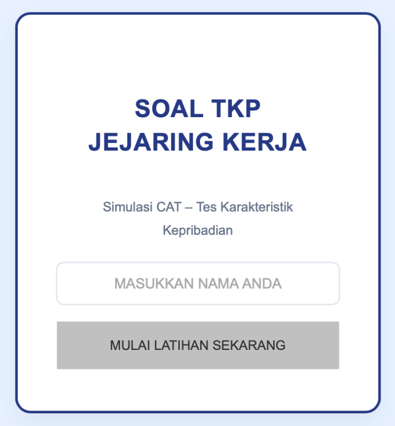 soal tkp jejaring kerja anloneducation
